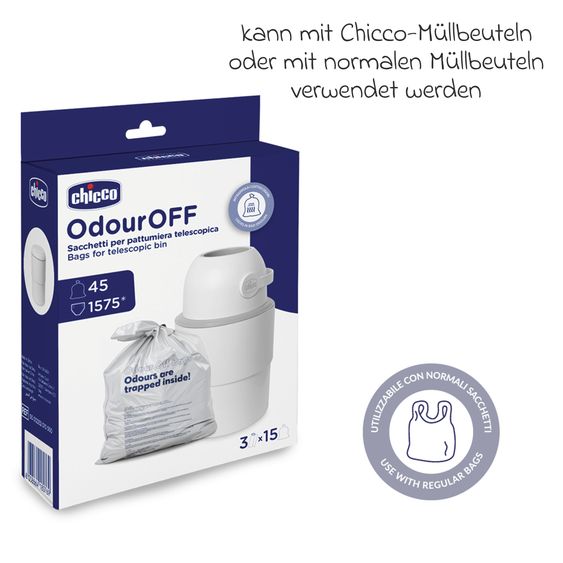 Chicco Second Life Deckel für Teleskop Windeleimer - Weiß