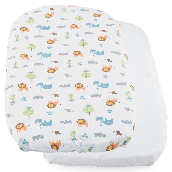 Chicco Fitted sheet 2 pack Baby Hug 4 in1 Air - Little Animals