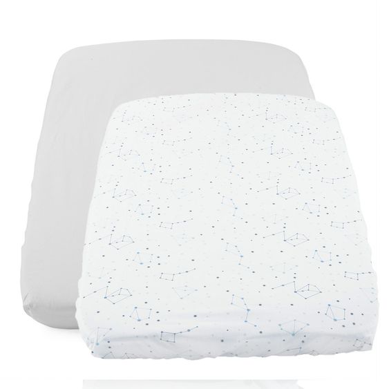 Chicco Spannbetttuch 2er Pack für Beistellbatt Next2me 50 x 83 cm - Zodiac