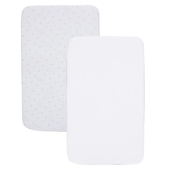 Chicco Spannbetttuch 2er Pack für Beistellbett Next 2 Me 50 x 83 cm - Fairy Tale - Weiß