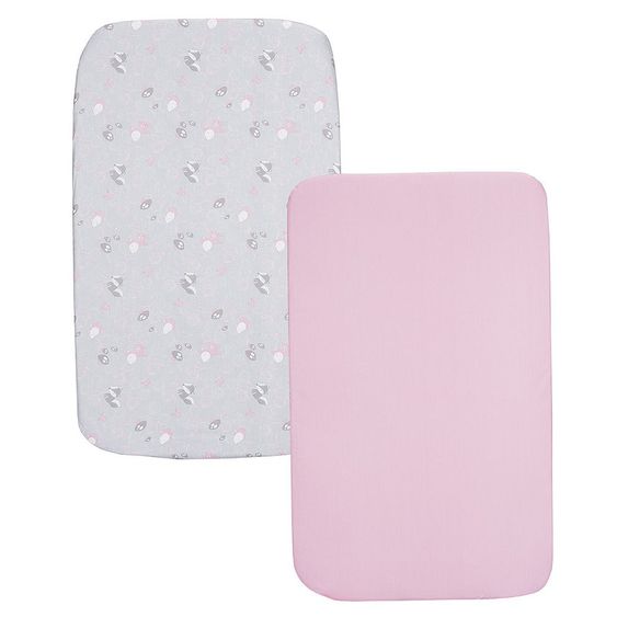 Chicco Spannbetttuch 2er Pack für Beistellbett Next 2 Me 50 x 83 cm - Princess - Rosa