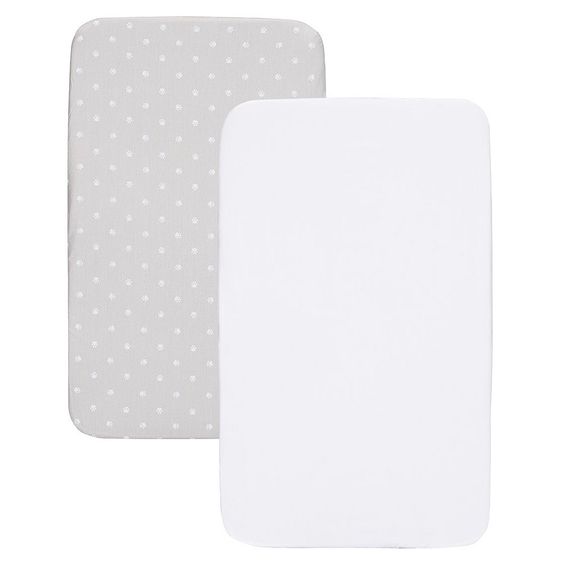 Chicco Spannbetttuch 2er Pack für Beistellbett Next 2 Me 50 x 83 cm - Silver - Grau