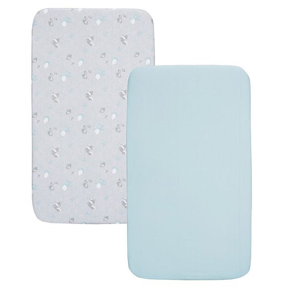 Chicco Spannbetttuch 2er Pack für Beistellbett Next 2 Me 50 x 83 cm - Sky - Blau