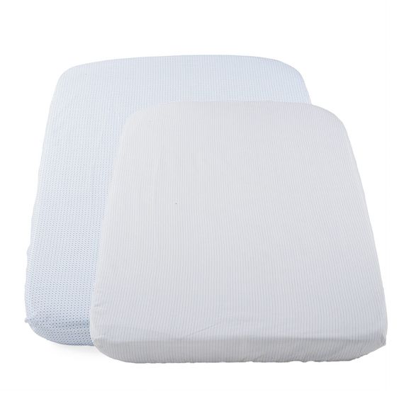 Chicco Spannbetttuch 2er Pack für Beistellbett Next2me 50 x 83 cm - Grey Stripes