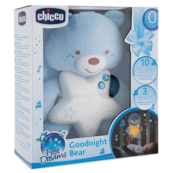 Chicco Scatola musicale con luce notturna Orso della Buona Notte - Blu