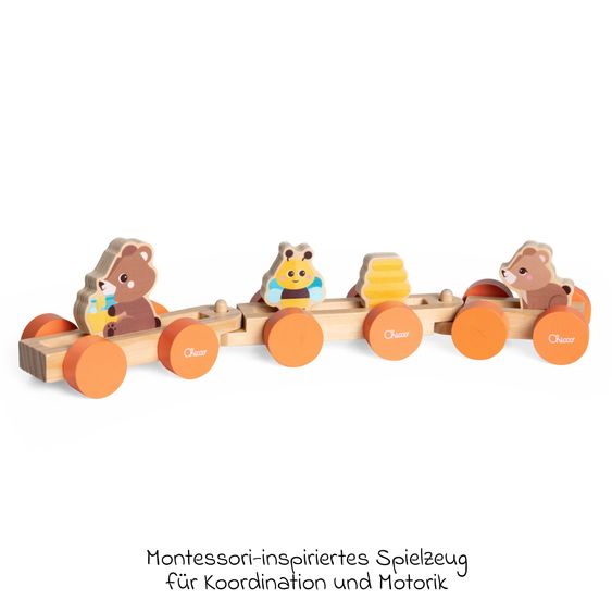 Chicco Teddys Zug - My Wood Friends inkl. Zubehör