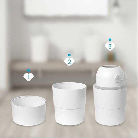 Chicco Teleskop-Windeleimer Odour Off inkl. 1 Pck. Müllbeutel - Weiß