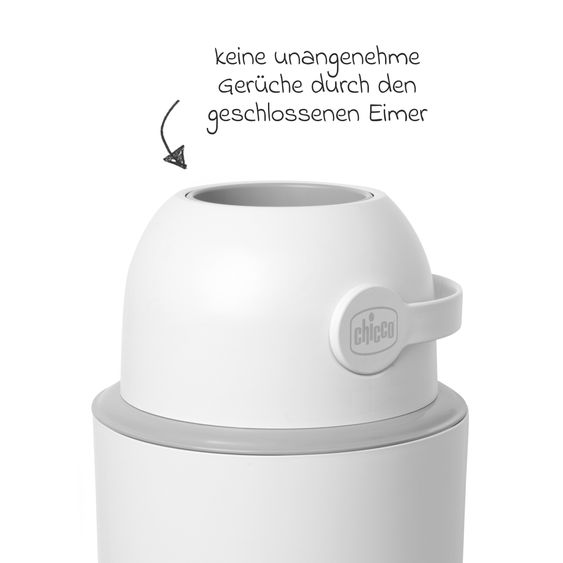 Chicco Teleskop-Windeleimer Odour Off inkl. 1 Pck. Müllbeutel - Weiß