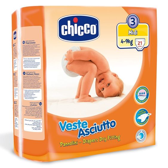 Chicco Pannolino 21 Pack - Veste Asciutto Midi - Taglia 3