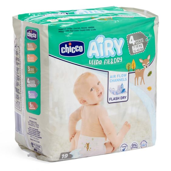 Chicco Windeln 19er Pack Airy Ultra Fit&Dry - Gr. 4