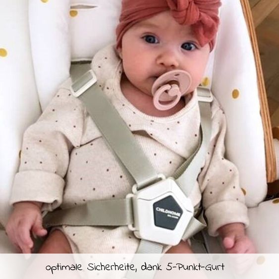Childhome 4-tlg. Evolu 2 Newborn-Set - Hochstuhl 2in1 mit Schalensitz Nordic + Neugeborenenaufsatz + Sitzverkleinerer + Essbrett mit Anti-Rutsch-Auflage
