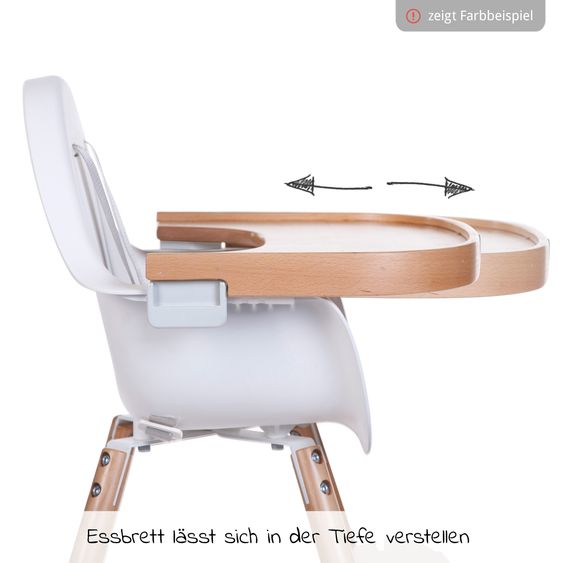 Childhome 4-tlg. Evolu 2 Newborn-Set - Hochstuhl 2in1 mit Schalensitz Nordic + Neugeborenenaufsatz + Sitzverkleinerer + Essbrett mit Anti-Rutsch-Auflage
