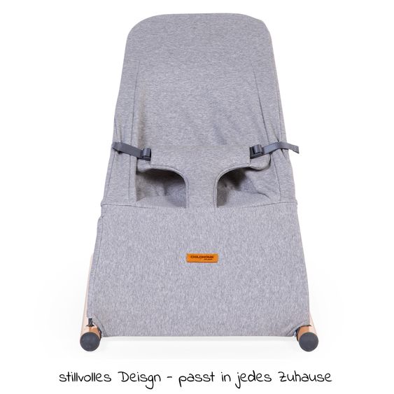 Childhome Babywippe Evolux ab der Geburt nutzbar Gewicht nur 3,8 kg - Natur Jersey Grau