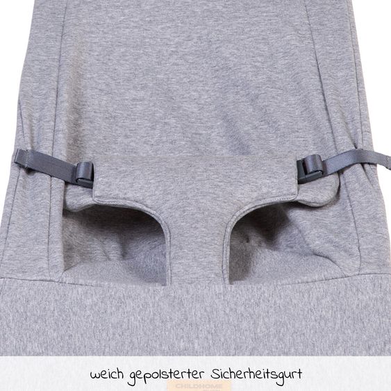 Childhome Babywippe Evolux ab der Geburt nutzbar Gewicht nur 3,8 kg - Natur Jersey Grau