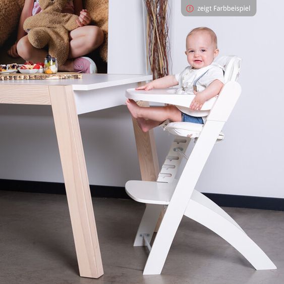 Childhome Evosit Newborn-Set - mitwachsender Hochstuhl mit abnehmbarem Essbrett + Neugeborenenaufsatz - Stone Grey