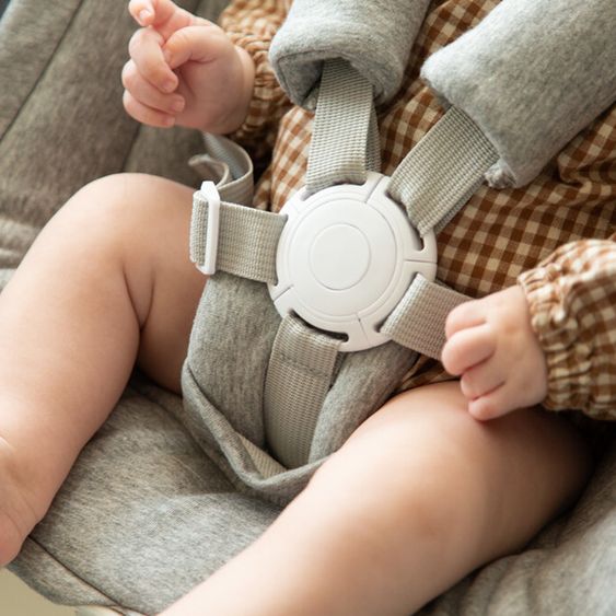 Childhome Evosit Newborn-Set - mitwachsender Hochstuhl mit abnehmbarem Essbrett + Neugeborenenaufsatz - Stone Grey