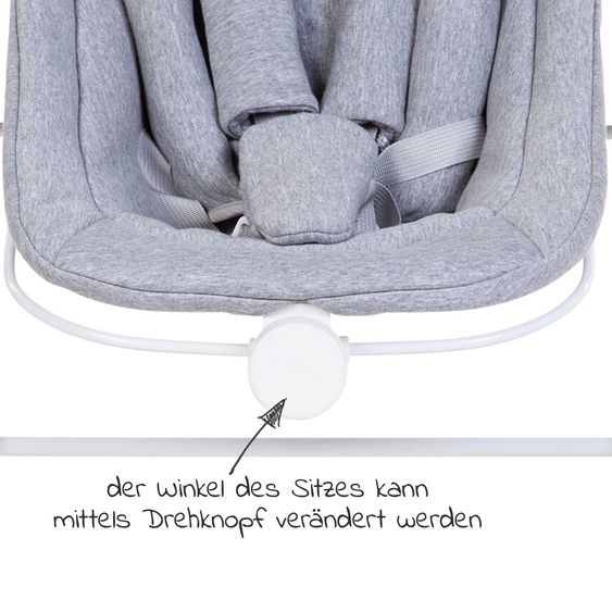 Childhome Evosit Newborn-Set - mitwachsender Hochstuhl mit abnehmbarem Essbrett + Neugeborenenaufsatz - White