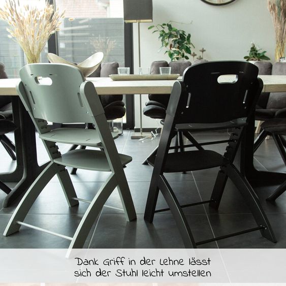 Childhome Hochstuhl Evosit mitwachsend ab 6 Monate mit abnehmbarem Essbrett - Stone Grey