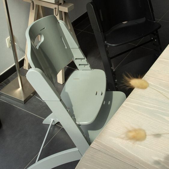 Childhome Hochstuhl Evosit mitwachsend ab 6 Monate mit abnehmbarem Essbrett - Stone Grey