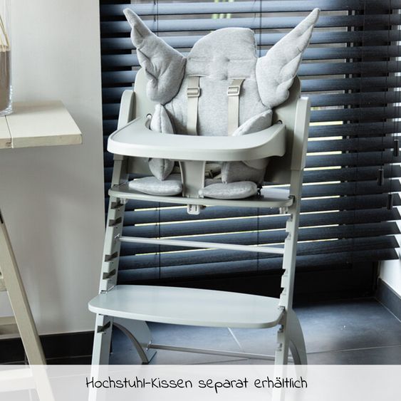 Childhome Hochstuhl Evosit mitwachsend ab 6 Monate mit abnehmbarem Essbrett - Stone Grey