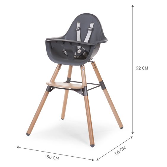 Childhome Hochstuhl / Kinderstuhl 2 in 1 Evolu 2 - Natur / Anthrazit