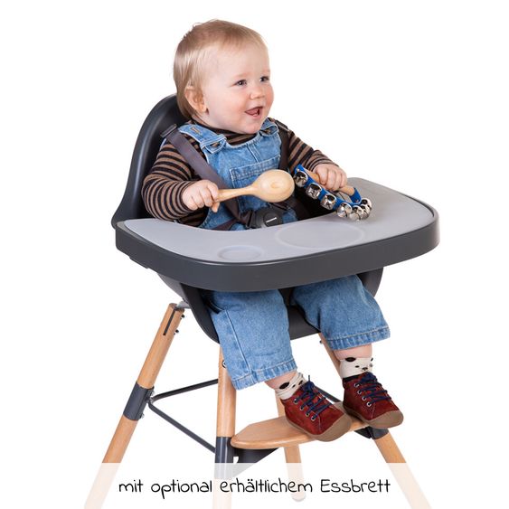 Childhome Hochstuhl / Kinderstuhl 2 in 1 Evolu 2 - Natur / Anthrazit