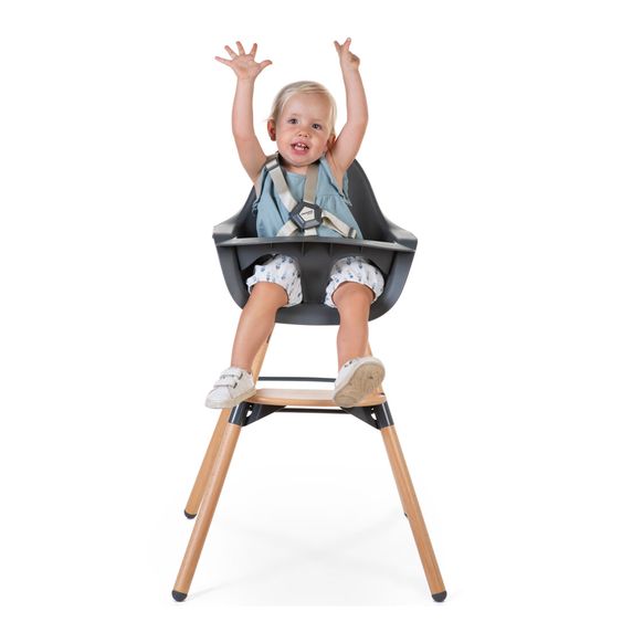 Childhome Hochstuhl / Kinderstuhl 2 in 1 Evolu 2 - Natur / Anthrazit