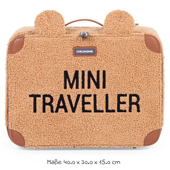 Childhome Kinderkoffer Mini Traveller - Teddy - Braun