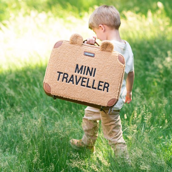 Childhome Kinderkoffer Mini Traveller - Teddy - Braun