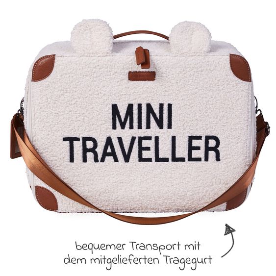 Childhome Kinderkoffer Mini Traveller - Teddy - Offwhite