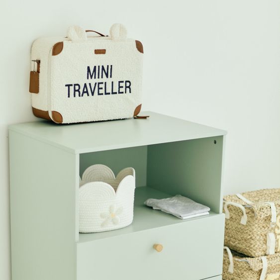 Childhome Kinderkoffer Mini Traveller - Teddy - Offwhite