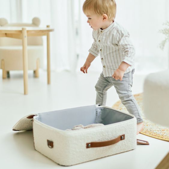 Childhome Kinderkoffer Mini Traveller - Teddy - Offwhite