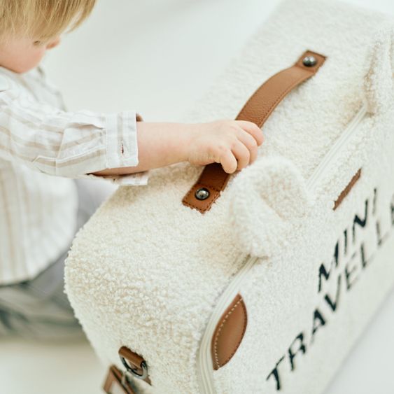 Childhome Kinderkoffer Mini Traveller - Teddy - Offwhite