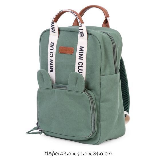 Childhome Kinderrucksack Mini Club - Signature Canvas - Grün