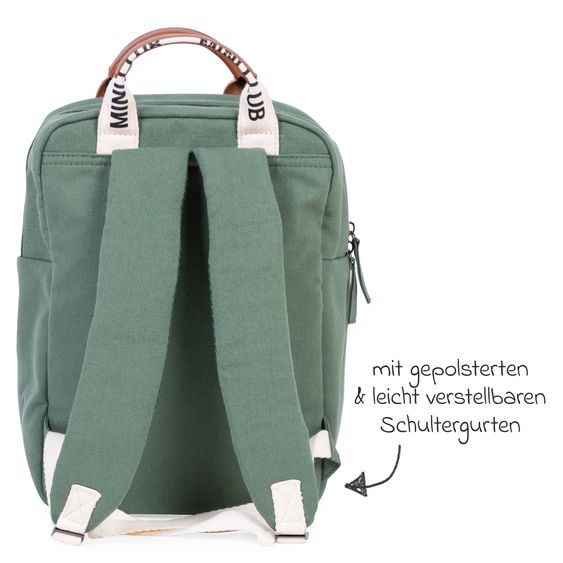 Childhome Kinderrucksack Mini Club - Signature Canvas - Grün