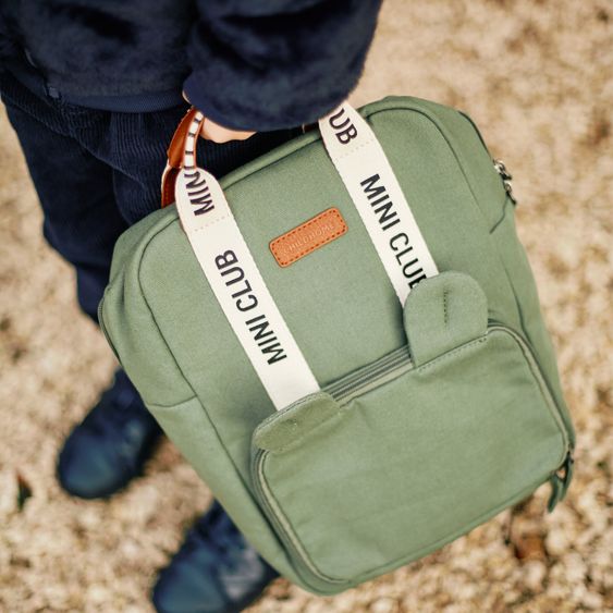 Childhome Kinderrucksack Mini Club - Signature Canvas - Grün