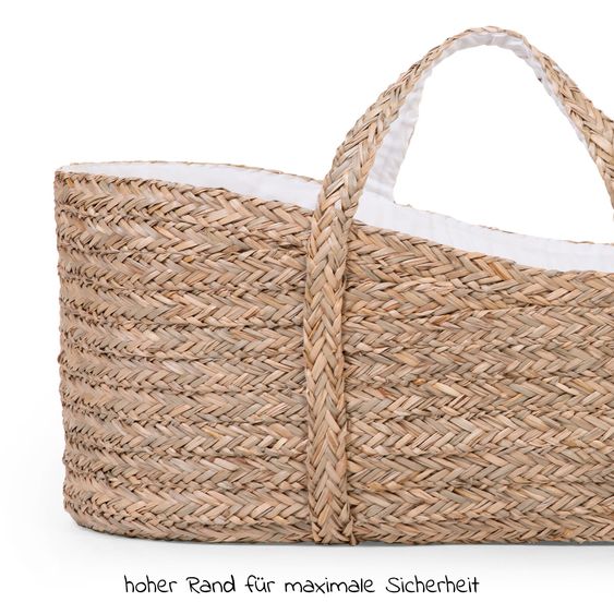 Childhome Moseskorb / Babykorb aus natürlichem Seegras inkl. Matratze