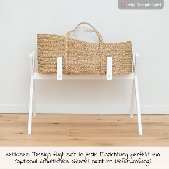 Childhome Moseskorb / Babykorb aus natürlichem Seegras inkl. Matratze