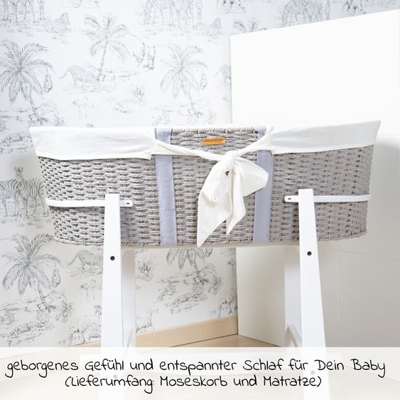 Childhome Moseskorb / Babykorb inkl. Matratze - Grau