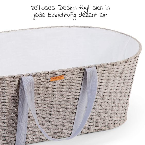 Childhome Moseskorb / Babykorb inkl. Matratze - Grau