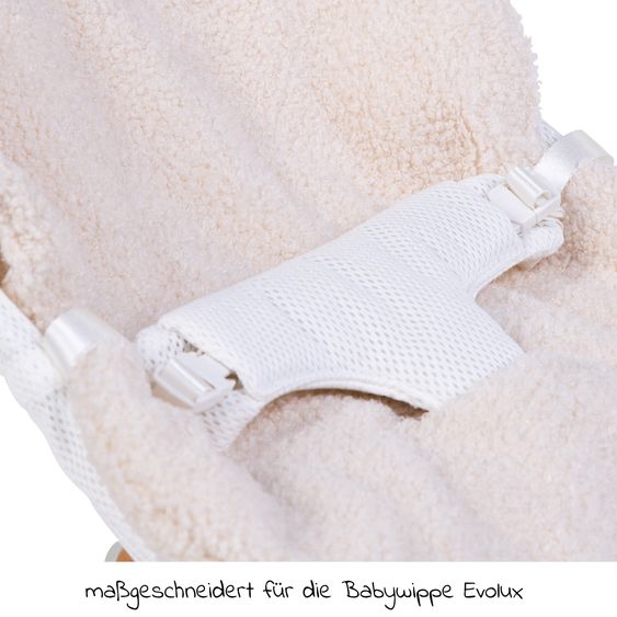 Childhome Sitzverkleinerer / Liegekissen für Wippen universell - Teddy - Ecru