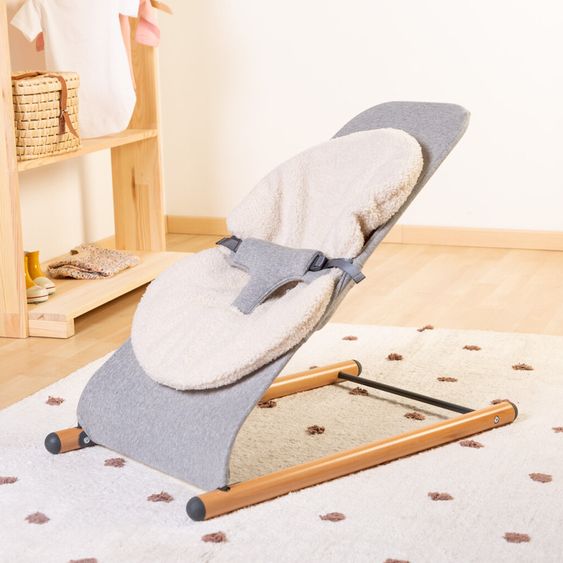 Childhome Sitzverkleinerer / Liegekissen für Wippen universell - Teddy - Ecru