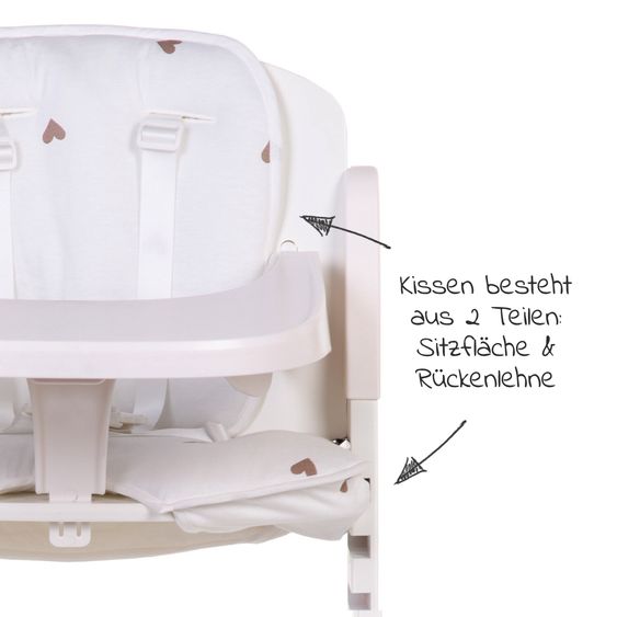 Childhome Seat reducer / seat cushion for Evosit high chair - Hearts