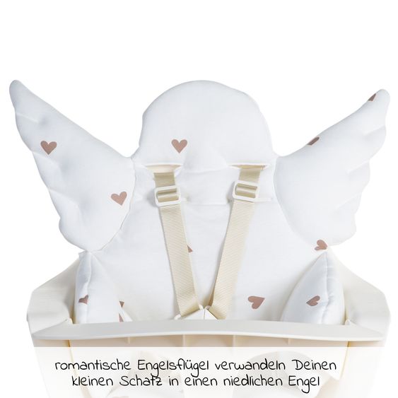Childhome Sitzverkleinerer / Sitzkissen für Hochstühle & Babywippen - universell - Engel - Hearts