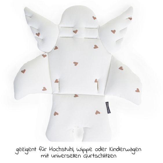 Childhome Sitzverkleinerer / Sitzkissen für Hochstühle & Babywippen - universell - Engel - Hearts