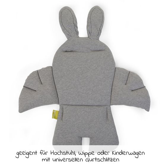 Childhome Sitzverkleinerer / Sitzkissen für Hochstühle & Babywippen - universell - Kaninchen - Grau