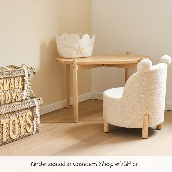 Childhome Stubenbett 2in1 Cradle - umbaubar zum Kindertisch & Aufbewahrungskorb - Teddy - Offwhite