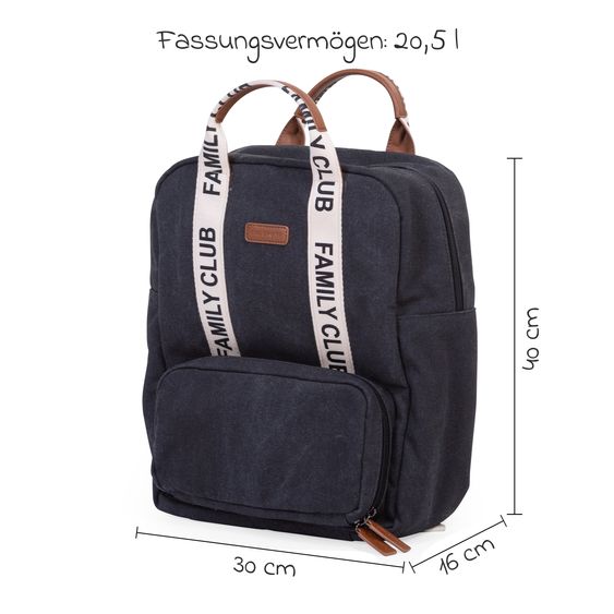 Childhome Wickelrucksack Family Club - Signature - Schwarz