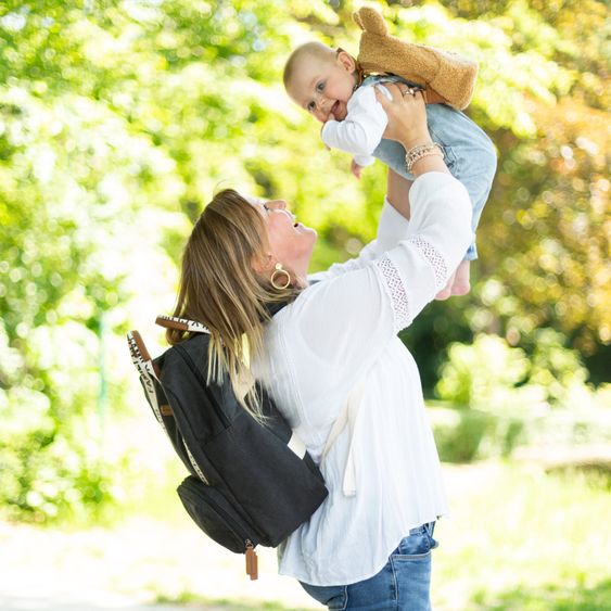 Childhome Wickelrucksack Family Club - Signature - Schwarz