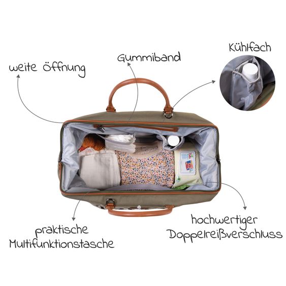 Childhome Wickeltasche Mommy Bag - Canvas - Kaki